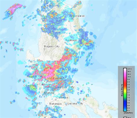 Orange rainfall warning up in Metro Manila, Rizal, Pampanga, Bulacan.